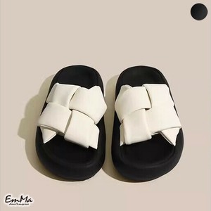 編み厚底サンダル PU カジュアル ラウンドトゥ  夏 【2025SS】 ONK4017