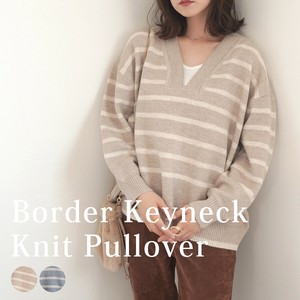 Sweater/Knitwear V-Neck Keyhole Neck
