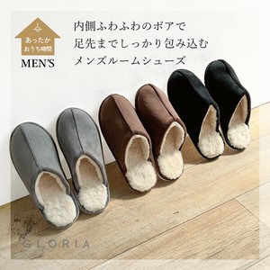 【2025秋冬新作】【即納】【メンズ】ムートン風ルームサボ メンズシューズ 紳士 ルームシューズ　無地