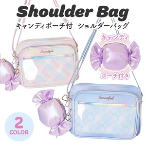 Coboca+合皮グラデチェックキャンディポーチ付ショルダー / 合皮 ショルダー ポーチ付き グラデ 2025新作
