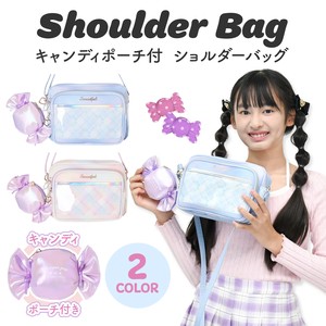 Coboca+合皮グラデチェックキャンディポーチ付ショルダー / 合皮 ショルダー ポーチ付き グラデ 2025新作