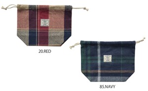 【2025秋冬新作9月入荷】【予約販売】Yarn Dyedチェック巾着　雑貨　小物入れ　巾着ポーチ