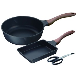 エヌトーン IH対応玉子焼&深型両口フライパン24cm(キッチンバサミ付) MB-1460 1034135