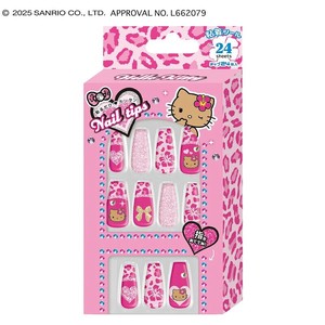 ■2025AW　先行予約■　ハローキティ　ネイルチップ　ヒョウ柄/ピンク