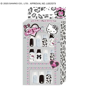 ■2025AW　先行予約■　ハローキティ　ネイルチップ　ヒョウ柄/グレー