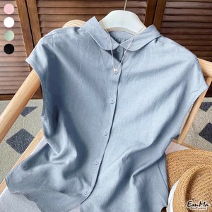 フレンチスリーブカラーシャツ 半袖 薄手 なめらか カジュアル 夏  【2025SS】 ONA1119