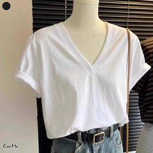 VネックTシャツ コットン 半袖Tシャツ 無地 シンプル カジュアル  【2025SS】 ONA1120