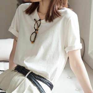 Tシャツ ラウンドネック 半袖 無地 ゆったり 快適 レディース ファッション   L41T316#  XB198