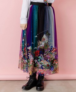 キノコの惑星柄チュールスカート