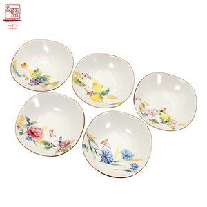 ＆藍●日本製 美濃焼 ギフト セット 和食器 食器 陶器●花胡蝶多用鉢 セラミック藍