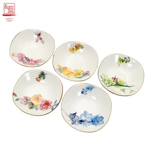 ＆藍●日本製 美濃焼 ギフト セット 和食器 食器 陶器●虹彩花多用鉢 セラミック藍