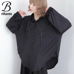 サテン調シアーブラウス　 フード前開き　新作2025aw　BRILLANTE東京（199263）