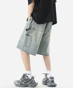 【HOOK -select- 】ウォッシュデニムハーフパンツ メンズ ボトムス デニム