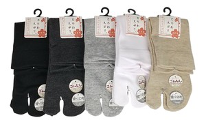 【日本製足袋ソックス】　ゴム無し　平無地　滑り止め付き