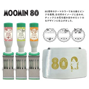 【フタバ】ムーミン80周年 スタンプシリーズ 日付印&スタンプパッド 事務用品