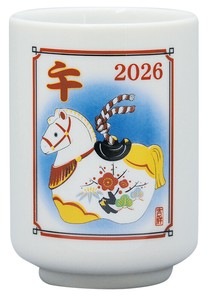 招福干支　午　松竹梅　京湯呑　180ml