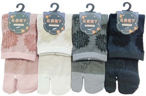 【秋冬新作】婦人菊柄足袋ロークルー