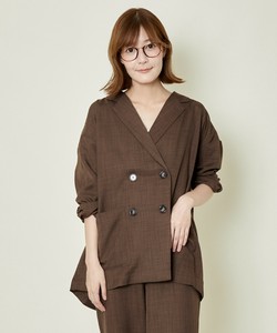 《抜け感ダブルボタン》レディース テーラードジャケット ゆったりシルエット 春秋