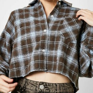 《トレンド感×ラフな抜け感》ストリート映え抜群！ダメージ加工チェックショートシャツ
