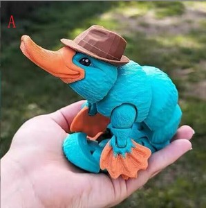 カモノハシ、手足が動く  3Dプリント 減圧おもちゃ  LX2674