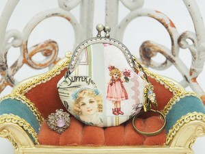 「ヴィクトリア朝1♡」がま口バッグチャーム（口金5センチ)