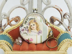 「ヴィクトリア朝3♡」がま口バッグチャーム（口金5センチ)