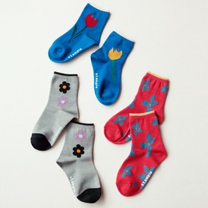 ★9月入荷予定★【2025秋冬予約】【3足組】レトロフラワー　ショートソックス　3P　【キッズ＆レディース】
