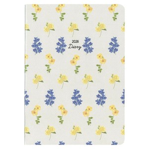 2026年 手帳 ダイアリー MILL A6 Monthly FLEURS GY E7746