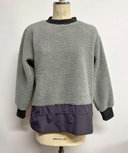 【25AW】ベアー ボア素材 裾布帛切り替え ドロスト付き 長袖 プルオーバー