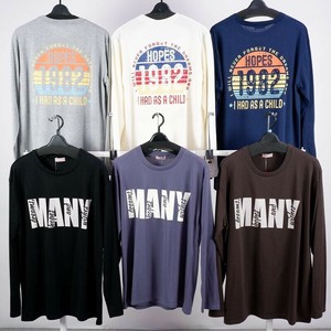 メンズ ヘビーウェイト プリント ロンT 長袖 カットソー 長袖カットソー 長袖Tシャツ ロゴ　英字