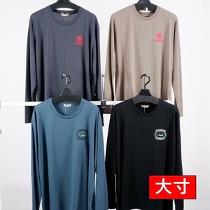メンズ 大寸 ヘビーウェイト 刺繍ロゴ ロンT 長袖 カットソー 長袖カットソー 長袖Tシャツ ロゴ　刺繍