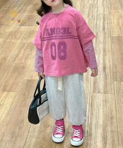 【-aimoha-KIDS-】レイヤード風ロンT キッズ 子供 女の子 Tシャツ