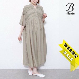 【SALE】レース使い綿混フレアーワンピース　2025新作　 BRILLANTE東京（197437）