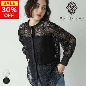 【SALE】レーススタンドシャツ◇透け感が魅力のレースシャツ