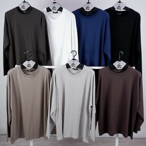 売筋 メンズ 綿100％ ダブルフェイス ロンT  長袖 ロンT カットソー 長袖カットソー 長袖Tシャツ 無地