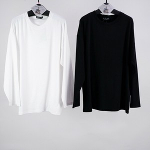 売筋 メンズ 綿100％ ダブルフェイス ロンT  長袖 ロンT カットソー 長袖カットソー 長袖Tシャツ 無地 白黒