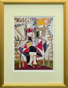 【名画アート】　Pablo Picasso 庭にいる女性,1938 S(GD)