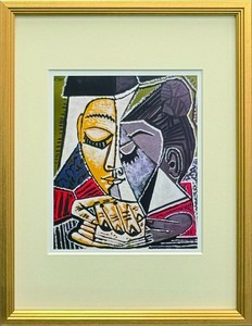 【名画アート】　Pablo Picasso 読書をする女性の顔 S(GD)