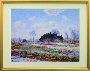 【名画アート】　Claude Monet ｻｯｾﾝﾊｲﾑのﾁｭｰﾘｯﾌﾟ畑 L(GD)