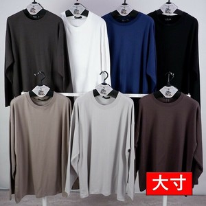 売筋 メンズ 大寸 綿100％ ダブルフェイス ロンT  長袖 ロンT カットソー 長袖カットソー 長袖Tシャツ 無地