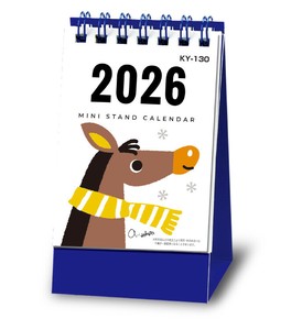 26年カレンダーミニスタンド・うま　カレンダー/2026年/謹賀新年/正月/ノベルティ