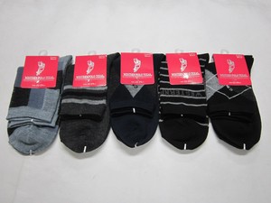 婦人綿混ベーシック柄ソックス