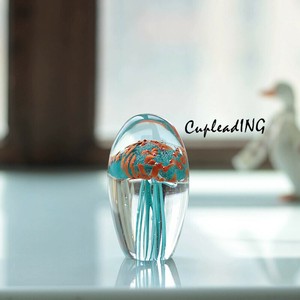 【定番商品】激安セール クラゲオブジェ 光るクリスタルボール 手作り海洋モチーフ オフィスデスク飾り
