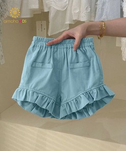 【-aimoha-KIDS-】キッズ 裾フリル付きガーリーショートパンツ 子供 女の子