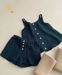【-aimoha-KIDS-】キッズ サマートップス＆ショーツセット 子供 ショートパンツ ノースリーブ