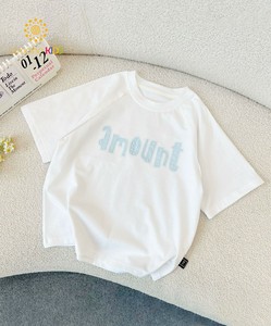【aimoha-KIDS-】ロゴプリントTシャツ キッズ トップス 子供 女の子 男の子 半袖