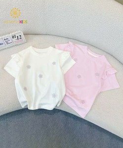 【aimoha-KIDS-】フリル袖Tシャツ キッズ 女の子 半袖 トップス 夏