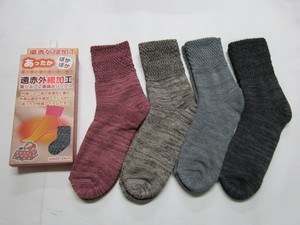 婦人内側シルク混　2重編みソックス箱入り