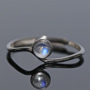 Silver-Based Pearl/Moon Stone Ring Rings