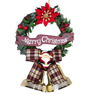クリスマスリース付きベル  レッド　クリスマスツリー｜ツリー｜雑貨｜オーナメント｜クリスマスリース